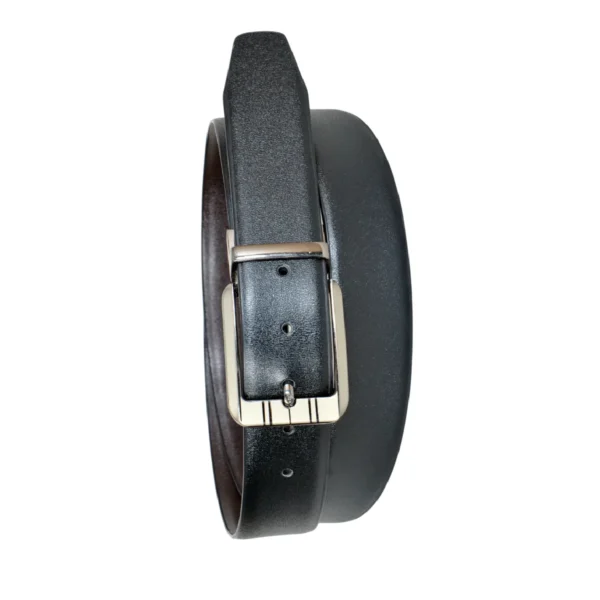 Black Reversible Leather Belt for Men | Genuine Leather Dual-Side Formal & Casual Belt