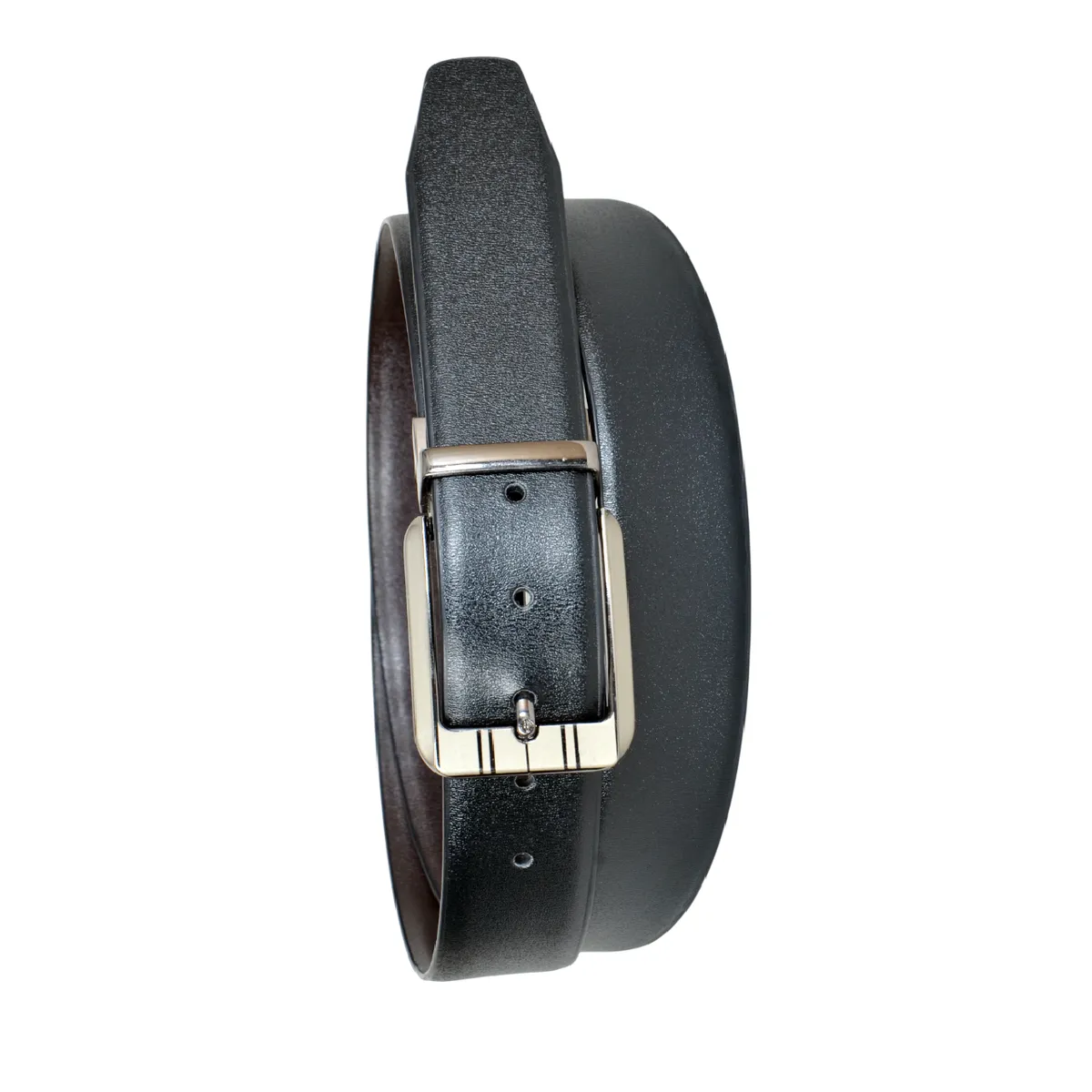 Black Reversible Leather Belt for Men | Genuine Leather Dual-Side Formal & Casual Belt