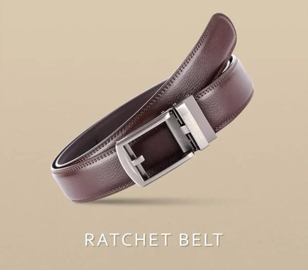 Brown Auto Lock Belt for Men | Premium Leather Automatic Buckle Belt